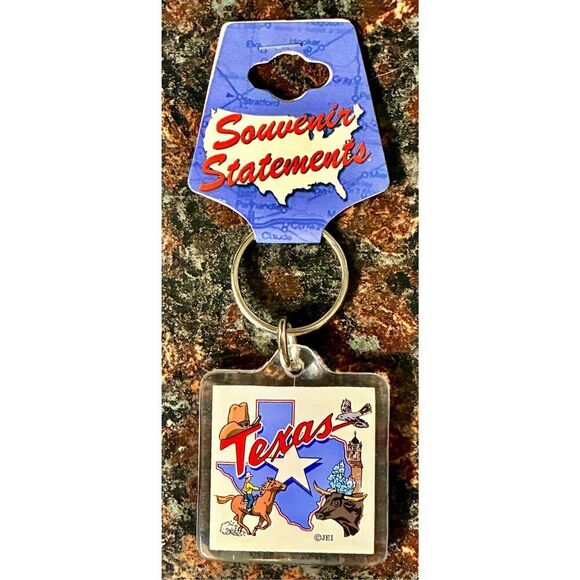 NWT 3 Variety Set Of Souvenir Statements Texas Map Keychains - Picture 2 of 8